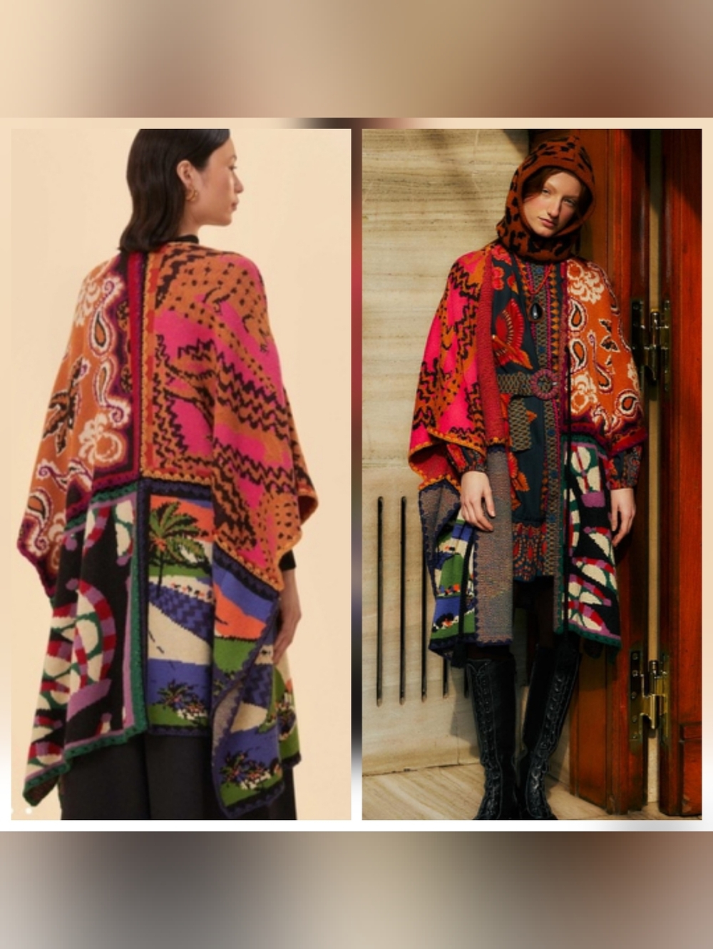 Farm Rio Mixed Print Knit Kimono